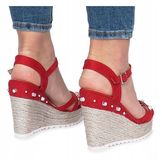 Sandalias de cuña rojas Alpargatas Chillin rojo 1