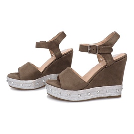 Sandalias de cuña Travel verde multicolor 3