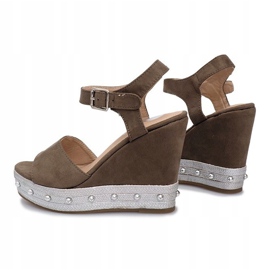 Sandalias de cuña Travel verde multicolor 4