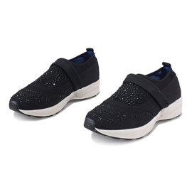 Zapatos negros puntiagudos con adornos de diamantes JT16-1 3