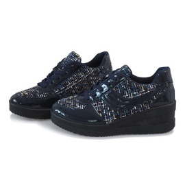 Zapatillas azul marino en la cuña BKA-113 3