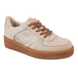 Creepers con cordones beige 7-K3568B 1
