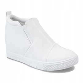 Zapatillas blancas en la cuña DD409-2 blanco 1