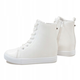 Zapatillas blancas en la cuña DD476-2 blanco 1