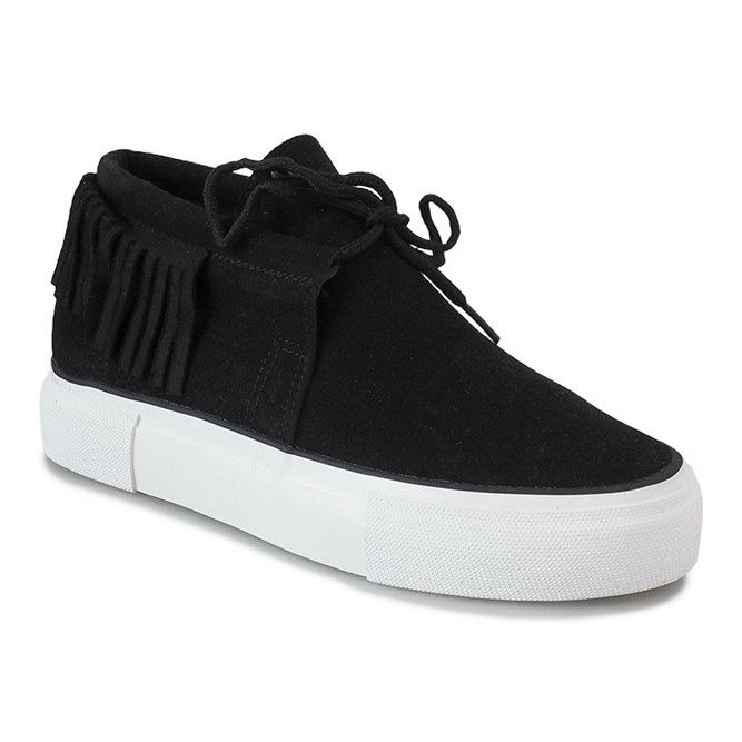 Creepers negras con flecos boho A-63 negro 1