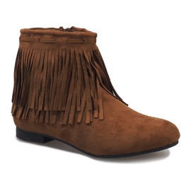 Botas camel con flecos boho LM-656 marrón 1