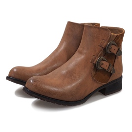 Botines camel con hebillas 2993 marrón 2