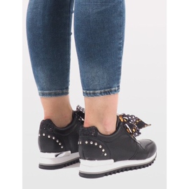 Zapatillas deportivas negras en la cuña G-124 negro 3