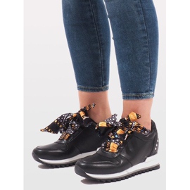 Zapatillas deportivas negras en la cuña G-124 negro 4