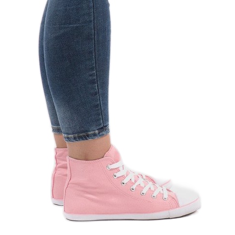 Zapatillas altas de tela rosa 7-1017 1
