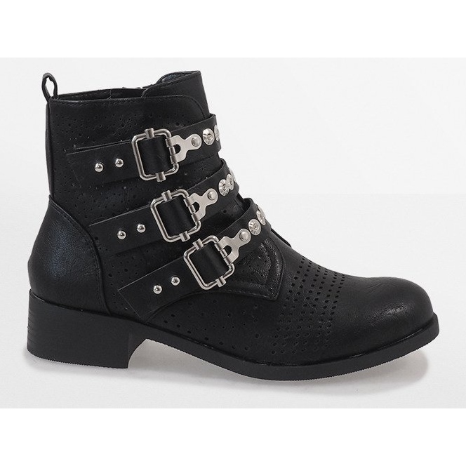 Botas negras con hebillas 7168-PA negro 2 Botas negras con hebillas 7168-PA negro 2