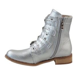 Botas plateadas con hebillas CLS-57 gris 2
