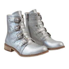 Botas plateadas con hebillas CLS-57 gris 4