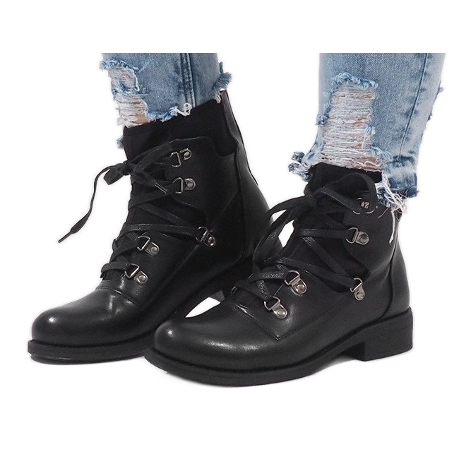 Botas negras con cordones HQ8775 negro 1 Botas negras con cordones HQ8775 negro 1