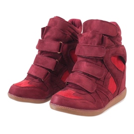 Zapatillas de cuña burdeos H6601-45 rojo 2