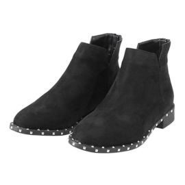Botas de ante negro con tachuelas 3283-1 2