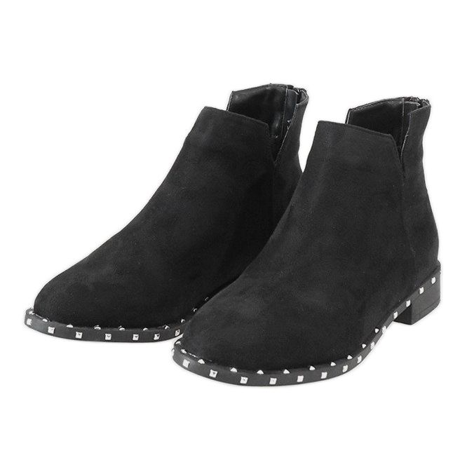 Botas de ante negro con tachuelas 3283-1 2