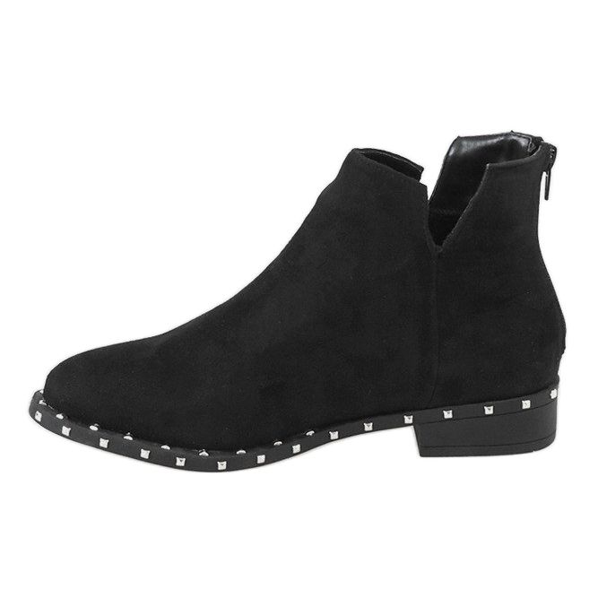 Botas de ante negro con tachuelas 3283-1 1