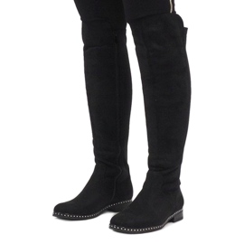 Botas de ante negro con tachuelas H305 1