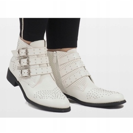 Botas blancas con tachuelas HQ909 blanco 2 Botas blancas con tachuelas HQ909 blanco 2