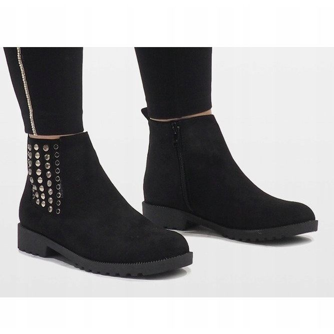Queen Vivi Botas Jodhpur de ante negro 108-107 1