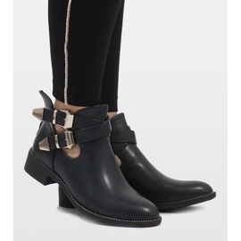 Ideal Shoes Botas abiertas azul marino Y8157 4