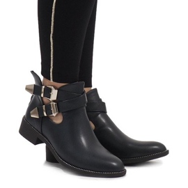 Ideal Shoes Botas abiertas azul marino Y8157 1