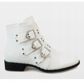 Botas blancas con hebillas 17018-94A blanco 1 Botas blancas con hebillas 17018-94A blanco 1