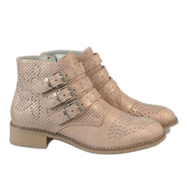 Botas rosas con tachuelas HQ909 rosado 4
