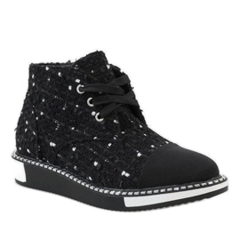 Botas negras con cordones TS1811 negro 1 Botas negras con cordones TS1811 negro 1