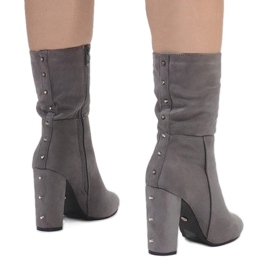 Botines de gamuza gris en el poste YA-2726 2