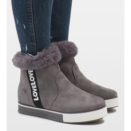 Botas grises de gamuza con forro de piel NB252P-2 1