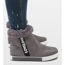 Botas grises de gamuza con forro de piel NB252P-2 3