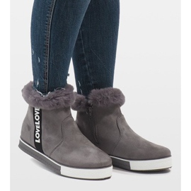 Botas grises de gamuza con forro de piel NB252P-2 4