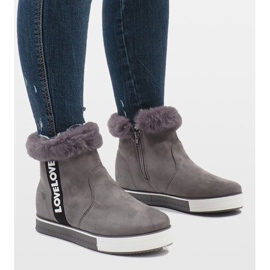 Botas grises de gamuza con forro de piel NB252P-2 2