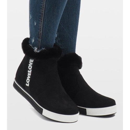 Botas negras de ante con forro de piel NB252P-1 negro 1 Botas negras de ante con forro de piel NB252P-1 negro 1