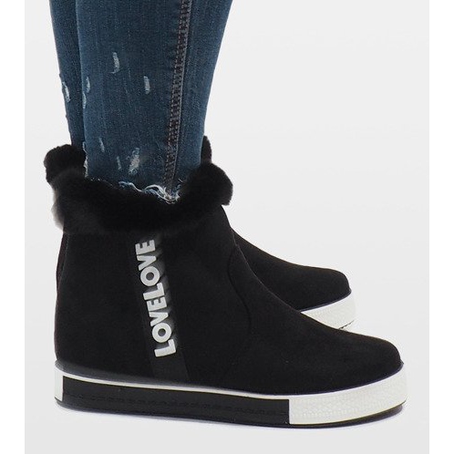 Botas negras de ante con forro de piel NB252P-1 negro 2 Botas negras de ante con forro de piel NB252P-1 negro 2