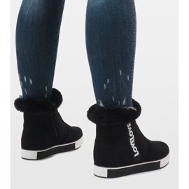 Botas negras de ante con forro de piel NB252P-1 negro 3