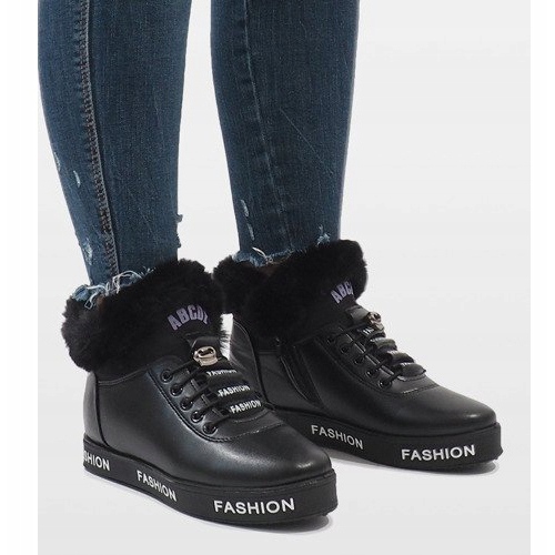 Botas negras con forro de piel GF-ZM106 negro 1 Botas negras con forro de piel GF-ZM106 negro 1