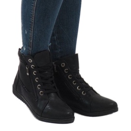 Botas negras con cordones R44L-2 negro 2 Botas negras con cordones R44L-2 negro 2