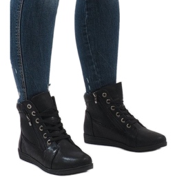 Botas negras con cordones R44L-2 negro 1 Botas negras con cordones R44L-2 negro 1
