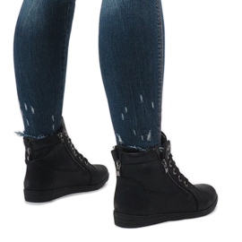Botas negras con cordones R44L-2 negro 3