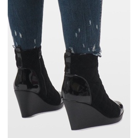 Botas Elegantes Con Cuña 1455 Negro 3