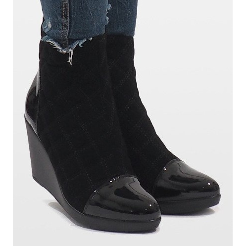 Botas Elegantes Con Cuña 1455 Negro 2 Botas Elegantes Con Cuña 1455 Negro 2