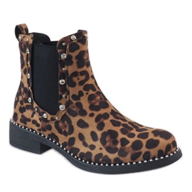 Botas con aislamiento de leopardo y tachuelas HQ921 multicolor 1 Botas con aislamiento de leopardo y tachuelas HQ921 multicolor 1