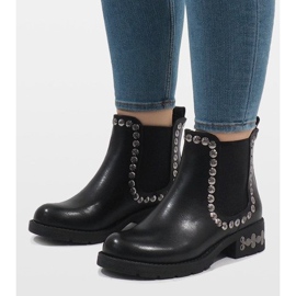SDS Botas negras aisladas con tachuelas 7387-PA negro 1