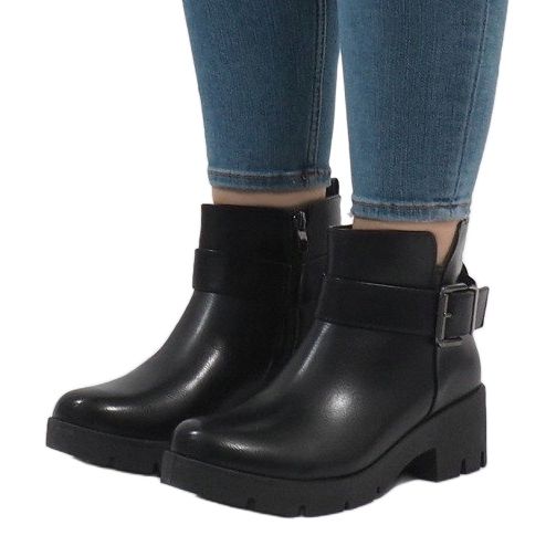 Botas de tacón de mujer negras 7618-PA negro 1 Botas de tacón de mujer negras 7618-PA negro 1