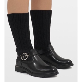 Ideal Shoes Botas negras aisladas E-4939 negro 1