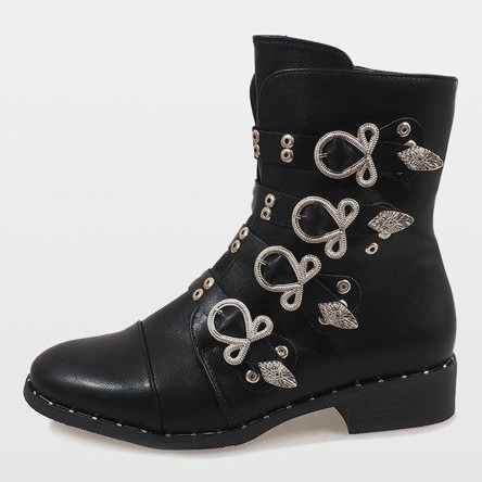 Botas negras con hebillas 7163-PA negro 2
