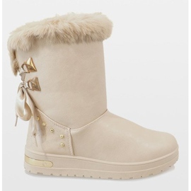 Botas de nieve beige para mujer AN-107 1 Botas de nieve beige para mujer AN-107 1